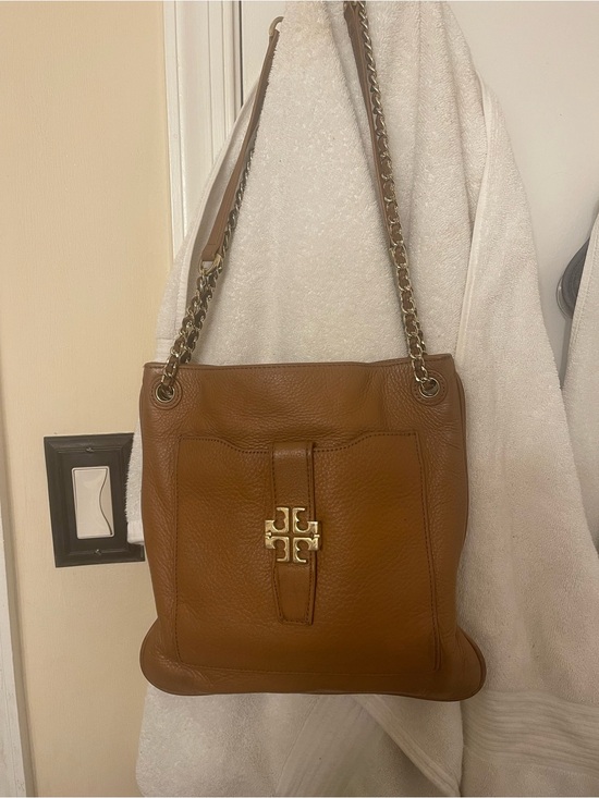 Tory Burch Handbags - Tory Burch Cognac Leather Chain-Shoulder Bag